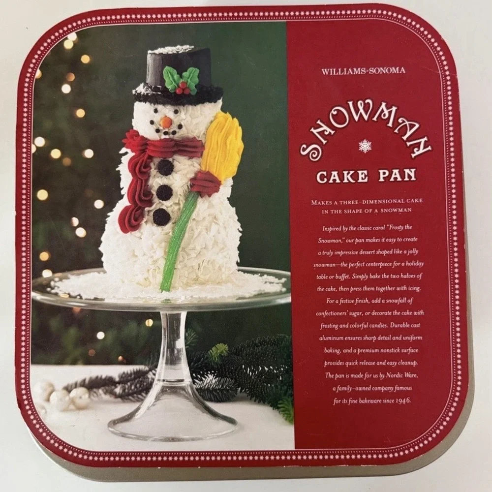 NORDIC WARE Snowman Cake Pan Cast Aluminum 3D Holiday Baking Mold 10 Cup USA